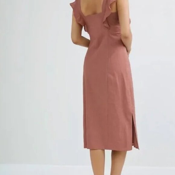 HUTCH "Ruffled Maxi Dress In Assorted-Rust Red" - Picture 2 of 6